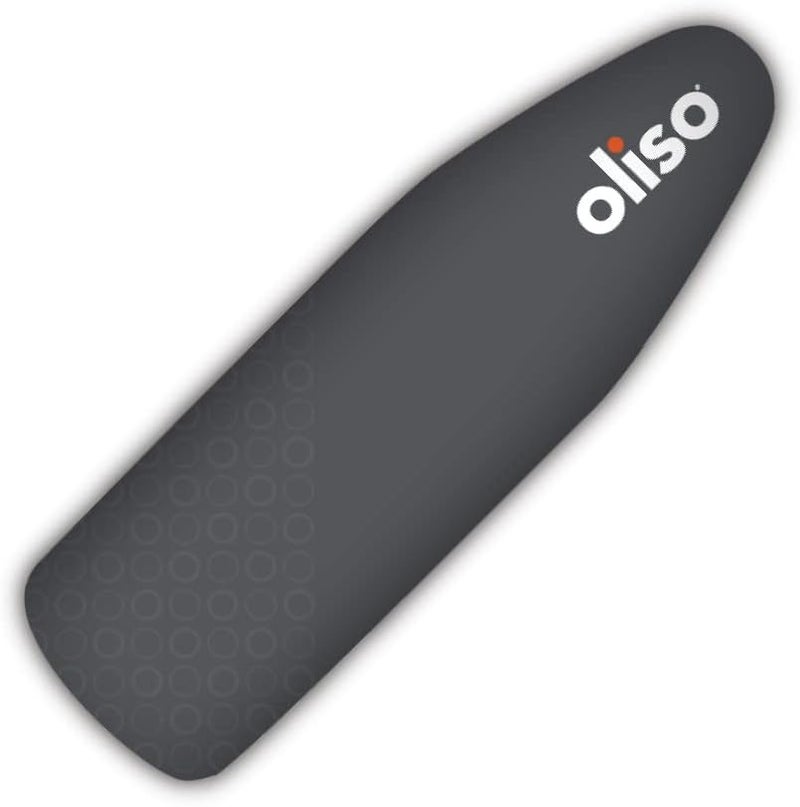 Oliso Ironing Board Cover – 100% Cotton with Professional Felt Pad, Fits Standard 54" x 15" Boards – Secure Fit with Wide Elastic Edge & Adjustable Straps – Grey - Image 1